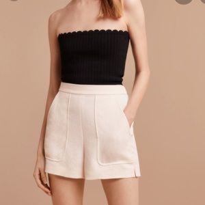 Aritzia Wilfred Black Suede High Waist Shorts NWT
